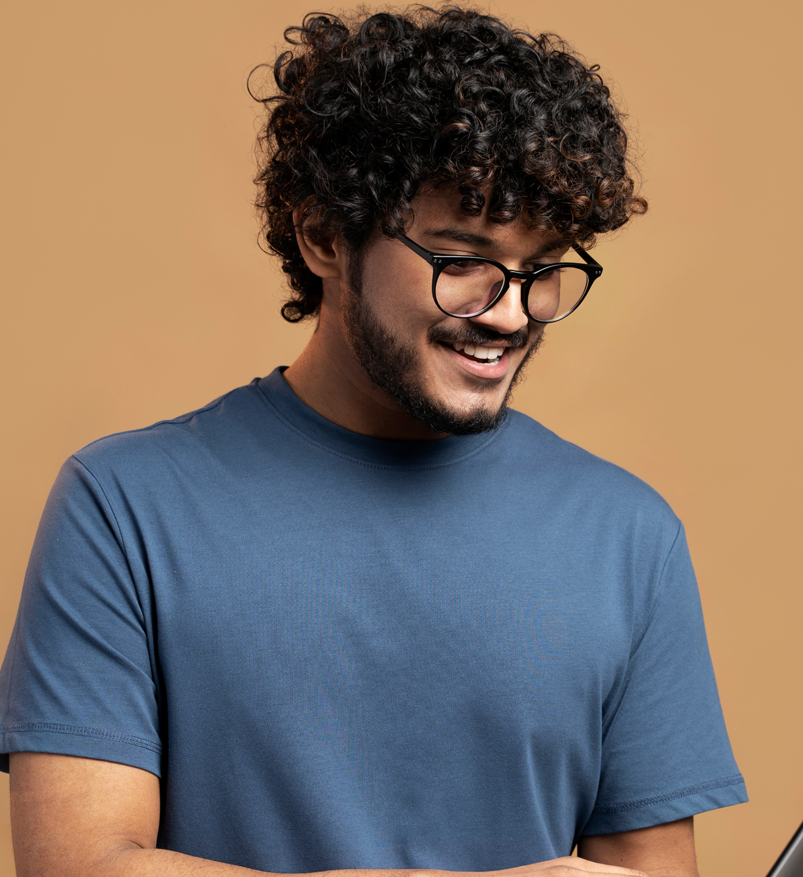 Student holding folders
